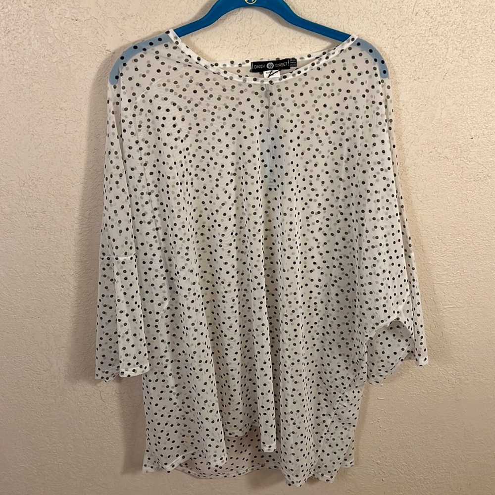 Sheer Polka Dots Blouse